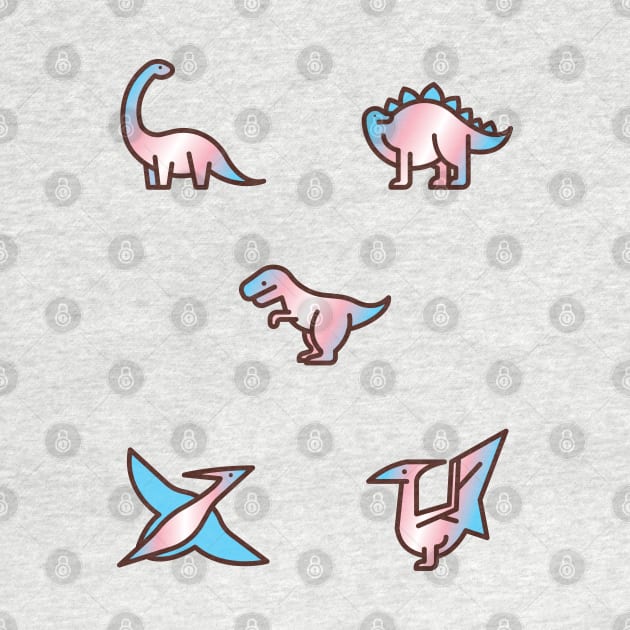 Discreet Pride Trans Dinosaurs by ColoredRatioDesign